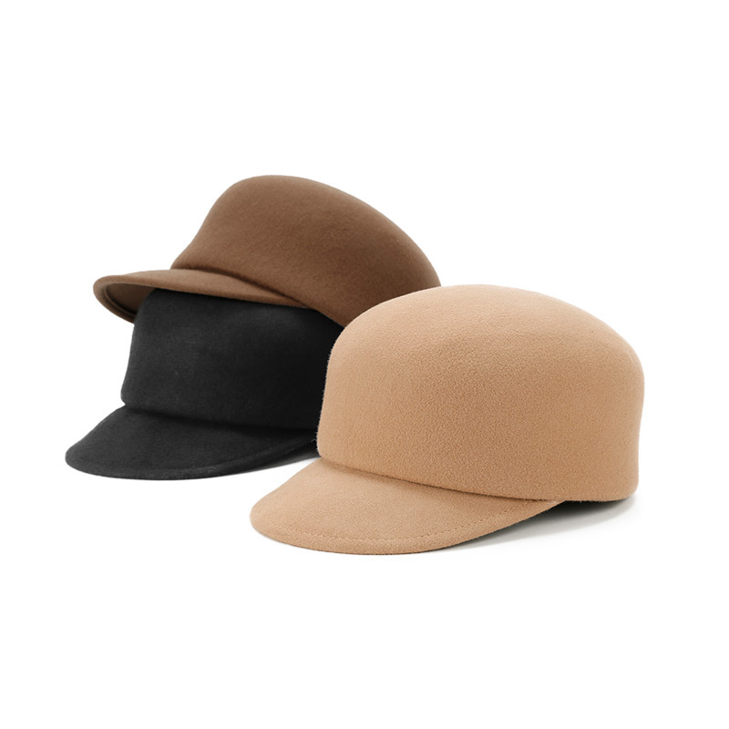 灵珑帽子秋冬CA新款时尚光身羊毛呢帽出游逛街马术帽休闲鸭舌帽